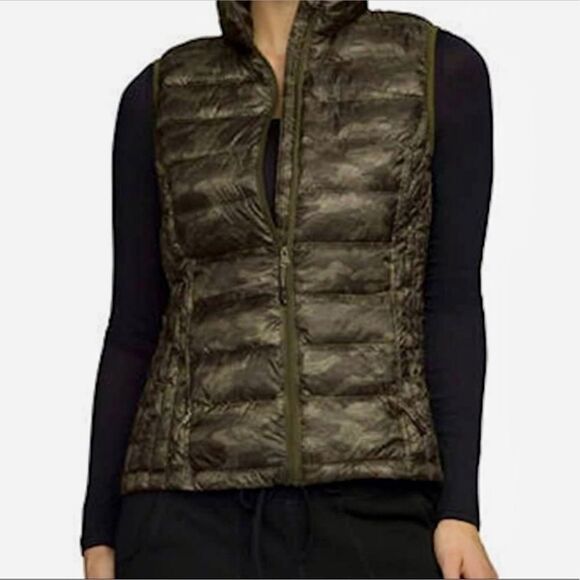 32 Degrees Heat Camo Puffer Vest Packable Green Camouflage Sleeveless Medium - Picture 1 of 8